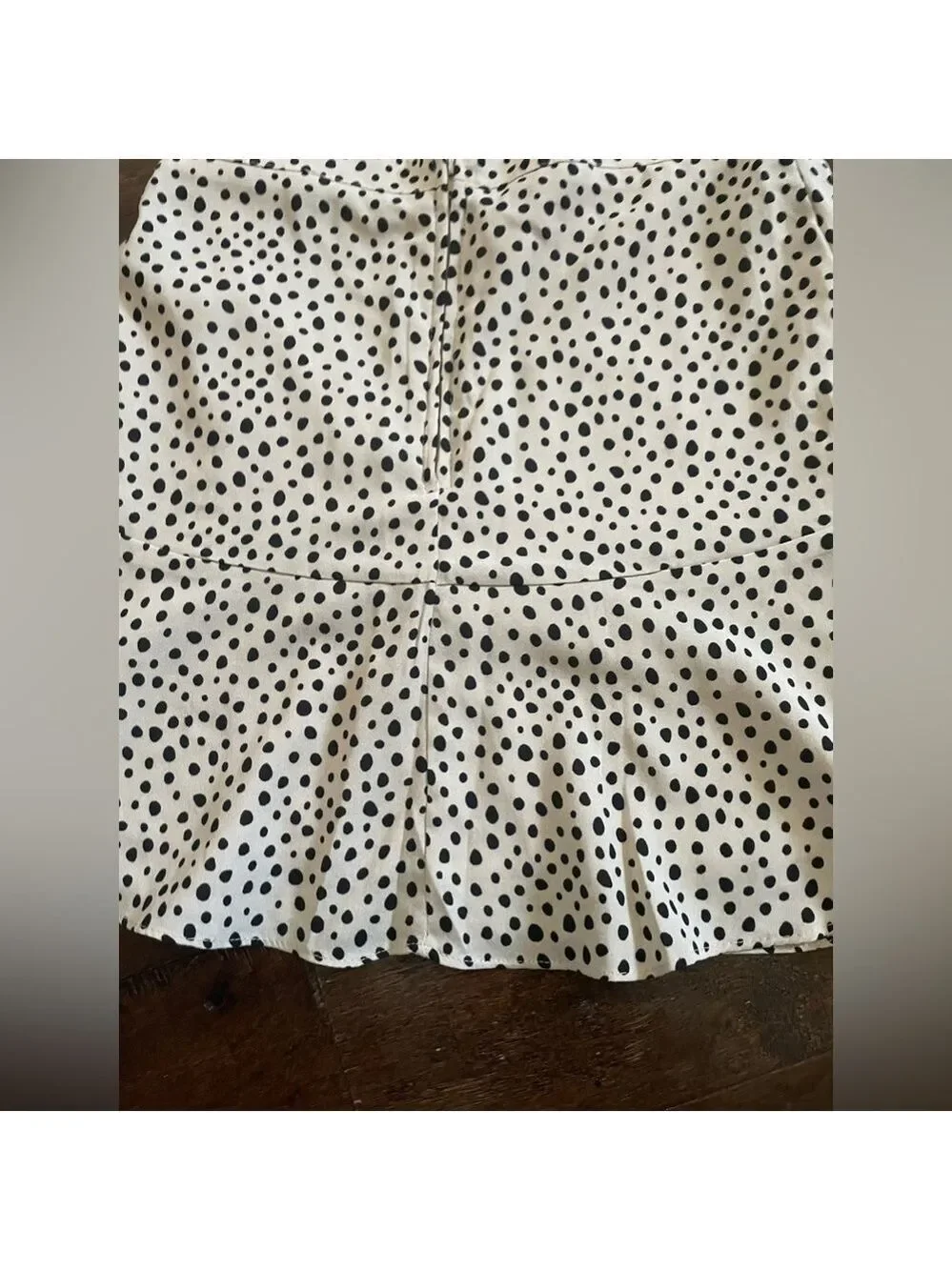 Francesca’s- polka dot mini cream/black size Small-EUC
